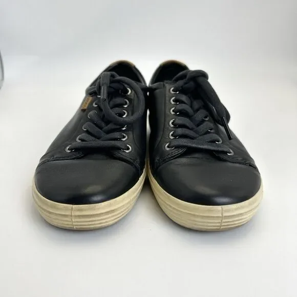 ECCO Soft 7 Comfort Sneakers Womens Sz 7-7.5 Black Leather Low Top Casual City - Picture 4 of 9